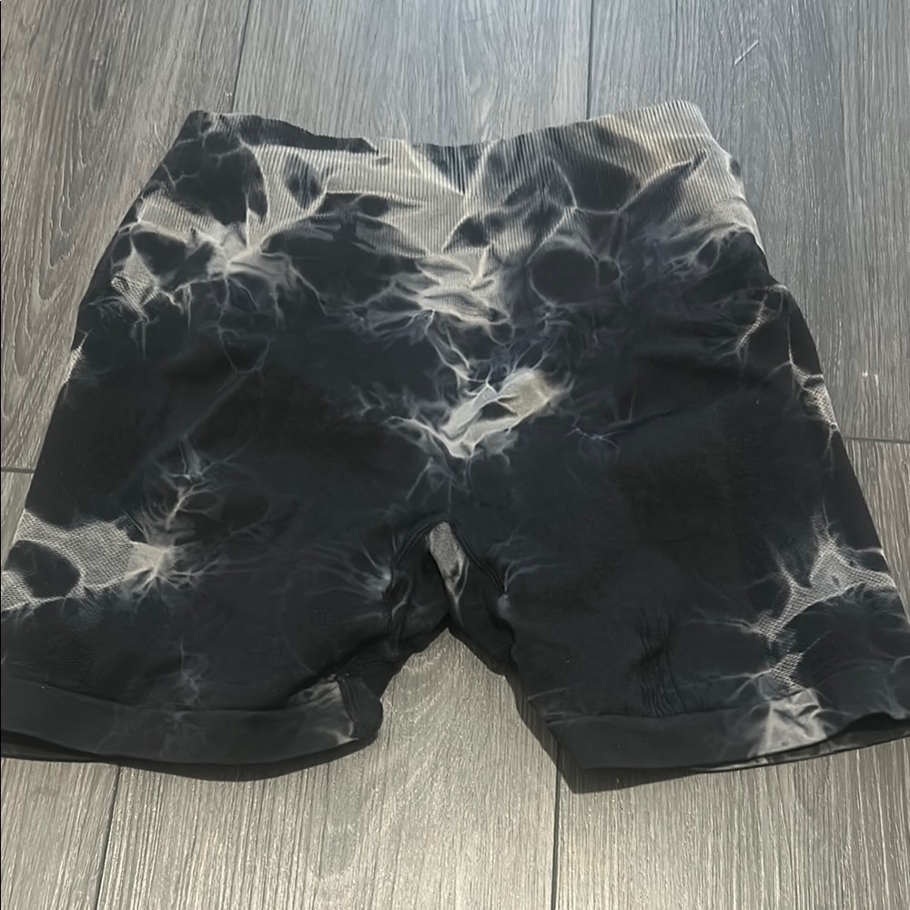 Black and Gray Patterned Shorts